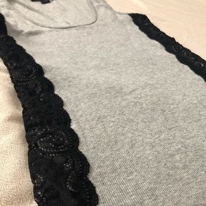 Grey with Black Lace Tank Top